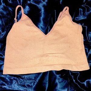 Tan bralette/crop tank top